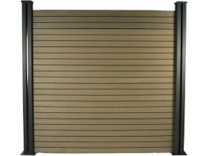 Kit Clôture 8 x 1.6m composite - Kit de fixation offert - Marron