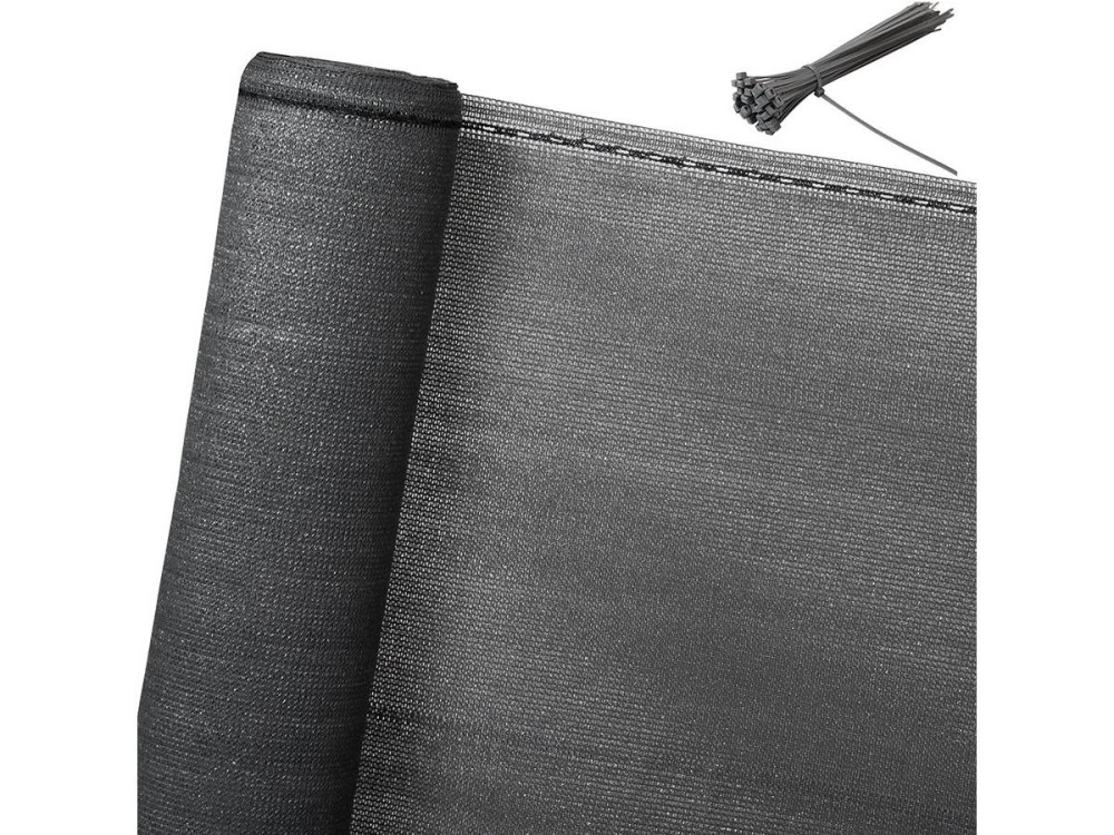Brise vue synthétique "Verdo" - 2 x 10 - 90g/m² - Gris