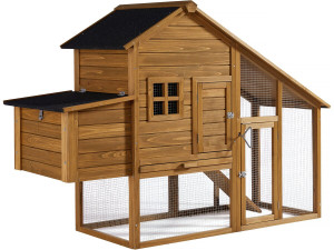 Poulailler "Princesse" avec pondoir en bois - 4 poules - Marron