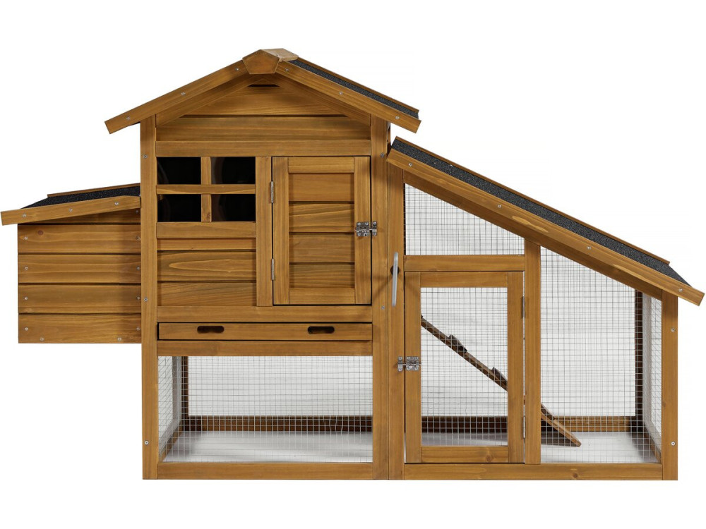 Poulailler avec pondoir en bois "Clochette" - Marron