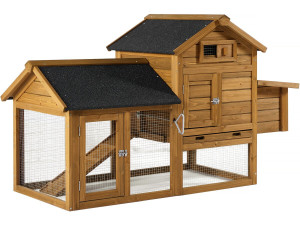 Poulailler "Poulette" avec pondoir en bois - Marron