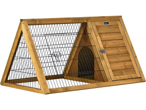 Clapier poulailler "Biscotte" - 100 x 62 x 52 cm - Marron