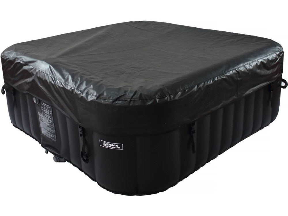 Spa gonflable avec cercle flottant LED "Nice" - 6 places - Gris/Noir