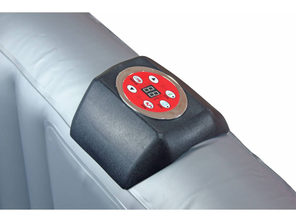 Spa gonflable avec cercle flottant LED "Nice" - 6 places - Gris/Noir