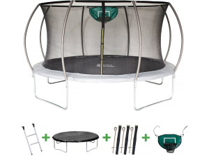 Trampoline avec filet intérieur "jumper" - Ø 4,25 m - Gris