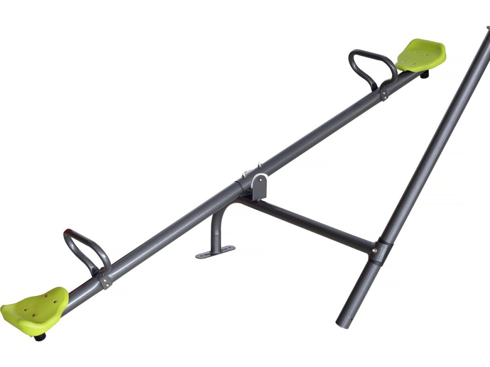 Portique de jeu en métal avec balançoire à bascule "Basile" - 4 agrès - Vert