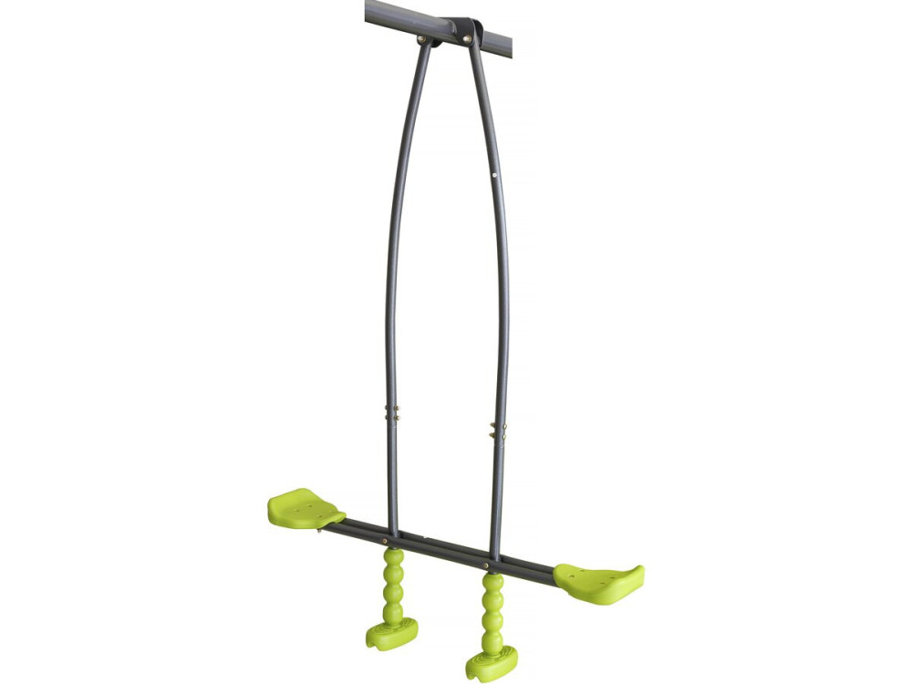 Aire de jeu portique en métal avec toboggan et bac a sable "Lucien" - Vert