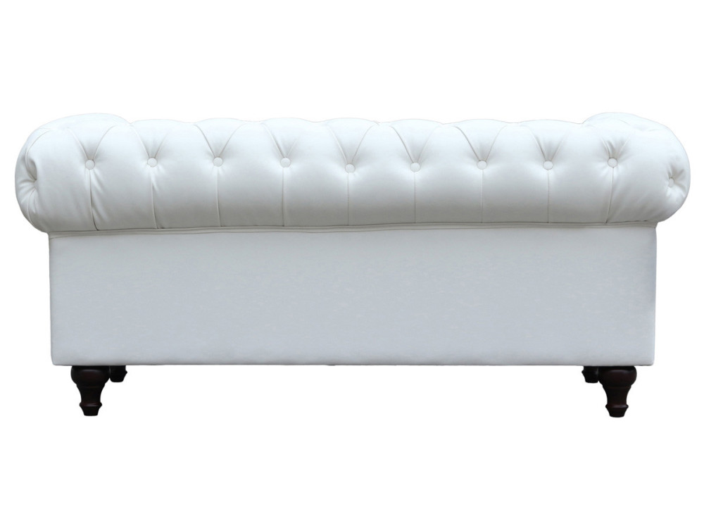 Canapé fixe Chesterfield "Aliza" - 157 x 82 x 70 cm - 2 places - Blanc