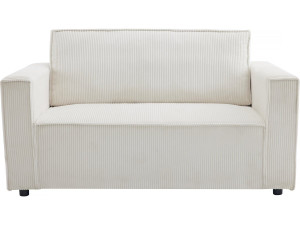 Canapé droit convertible en velours côtelé "Grenelle" - 2 places - Beige
