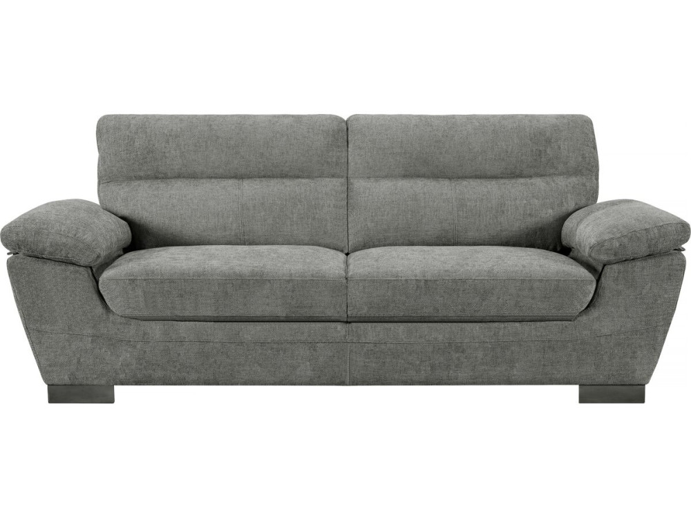 Canapé fixe en tissu "Dallas" - 210 X 88 X 90 cm - 3 places - Gris