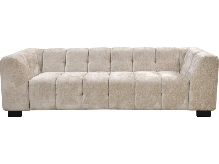 Canapé droit design en tissu chenille 3 places "Foch" - Beige