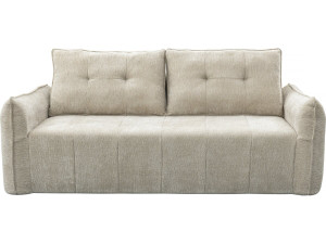 Canapé droit en tissu texturé "Silvano" - 3 places - Beige
