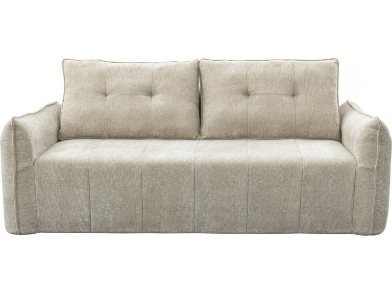 Canapé droit en tissu texturé "Silvano" - 3 places - Beige