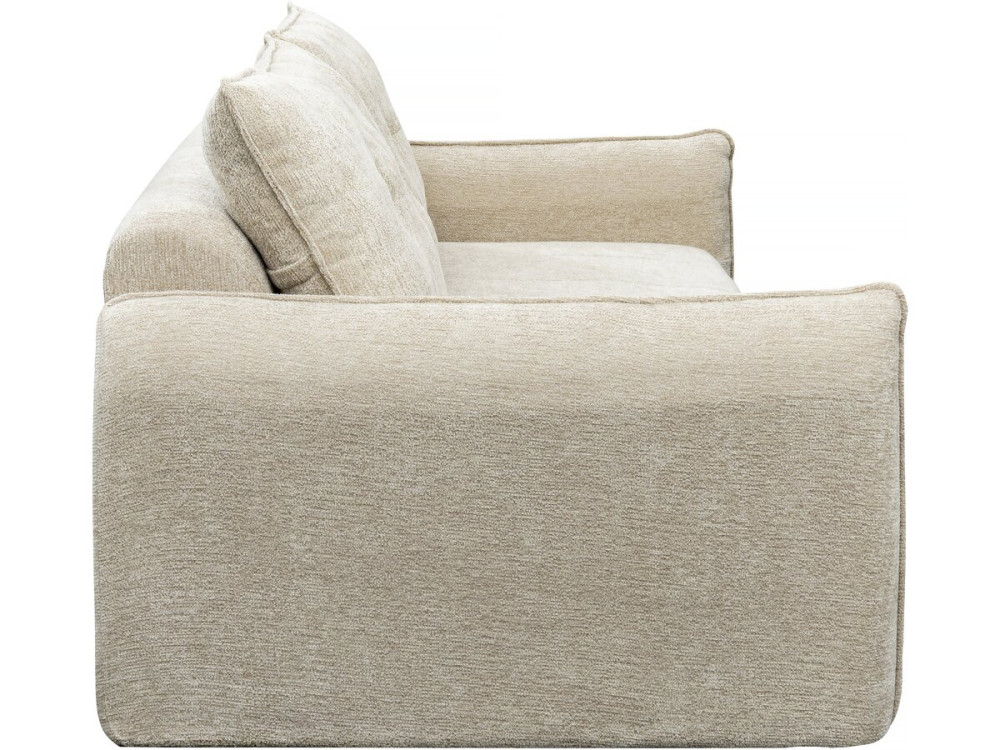 Canapé droit en tissu texturé "Silvano" - 3 places - Beige