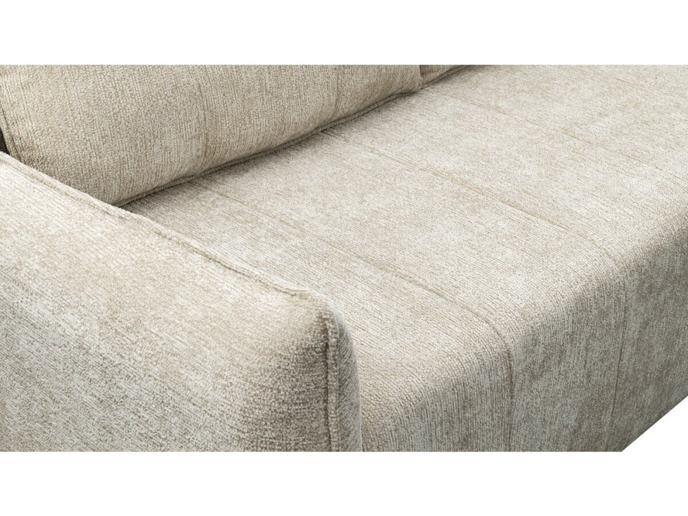 Canapé droit en tissu texturé "Silvano" - 3 places - Beige