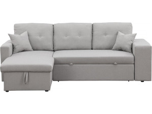 Canapé d'angle convertible/réversible "Axel" - 3 places - Gris clair