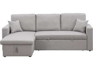 Canapé d'angle convertible/ réversible avec coffre "Alain" - 3 places - Gris clair