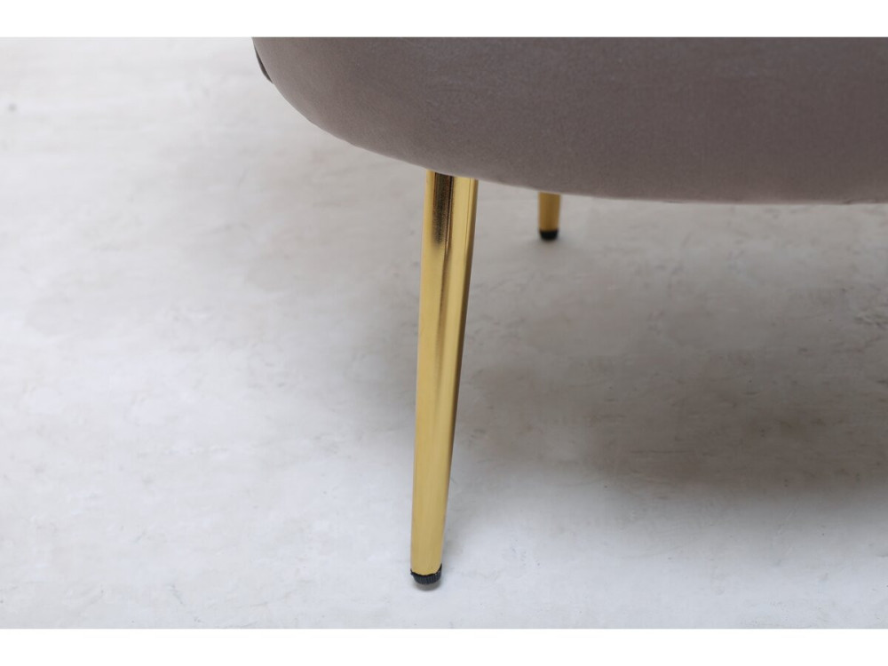 Fauteuil en velours "Floria" - 75 x 68 x 77.5 cm - Gris