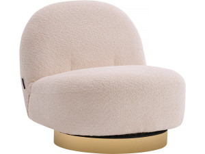 fauteuil bouclette pivotant "Churchill" - 76 x 80 x 74 cm - Blanc