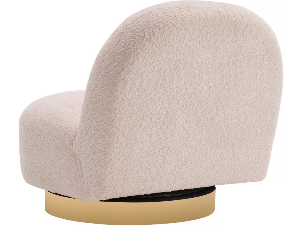 fauteuil bouclette pivotant "Churchill" - 76 x 80 x 74 cm - Blanc