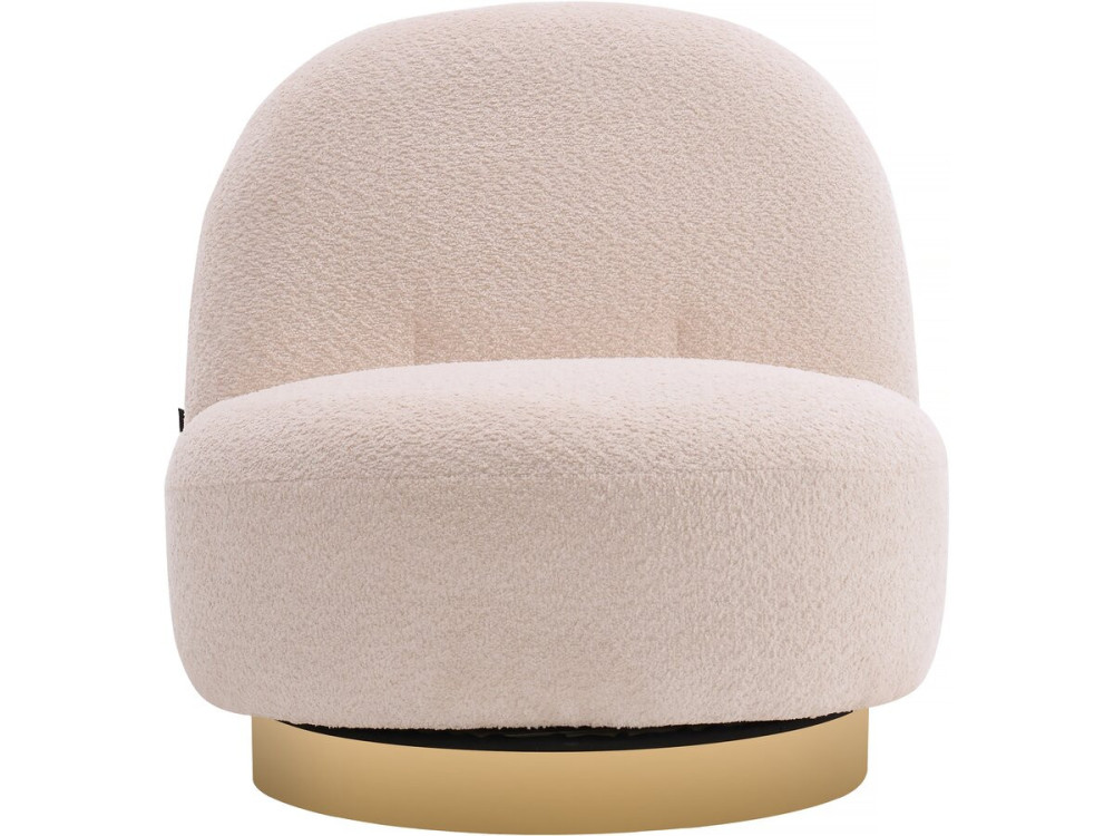 fauteuil bouclette pivotant "Churchill" - 76 x 80 x 74 cm - Blanc