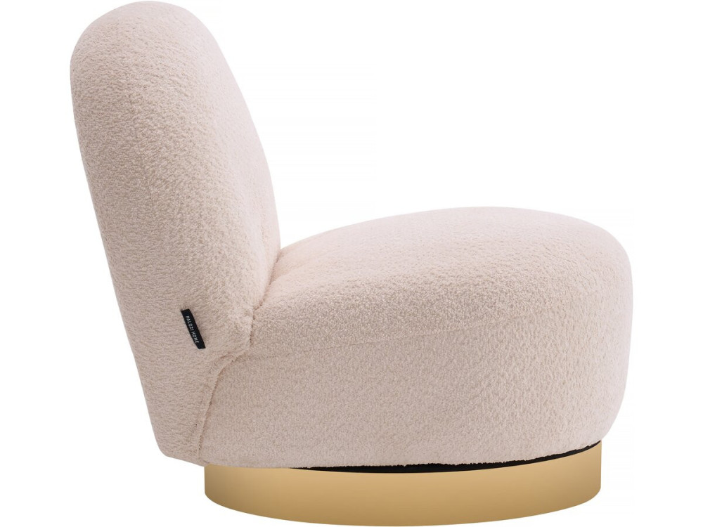 fauteuil bouclette pivotant "Churchill" - 76 x 80 x 74 cm - Blanc