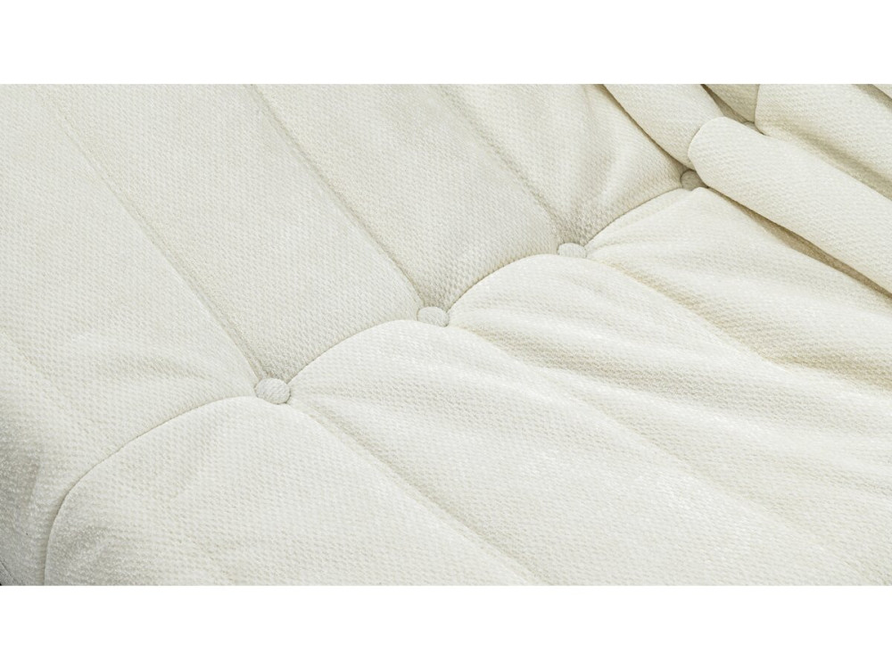 Lot de 3 chauffeuses pour canapé modulables en tissu texturé "Velasca" - Blanc