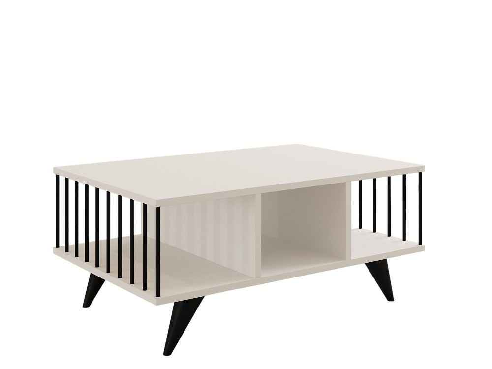 Table basse en bois "Bert" - 90 x 60 x 40 cm - Blanc