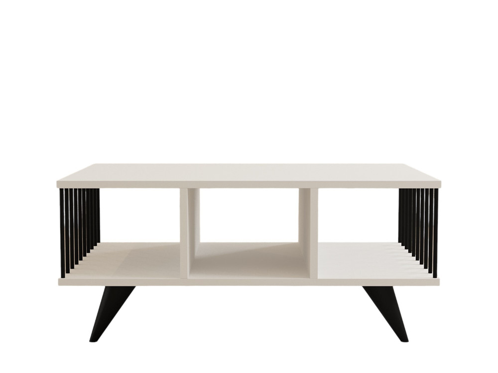 Table basse en bois "Bert" - 90 x 60 x 40 cm - Blanc
