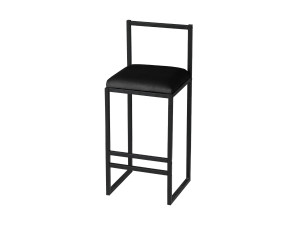 Tabouret de bar en métal "Nordic" 35 x 35 x 84 cm - Noir