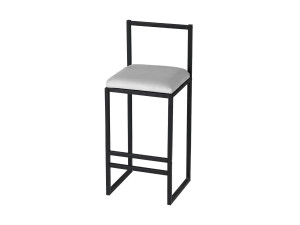 Tabouret de bar en métal "Nordic" 35 x 35 x 84 cm - Crème