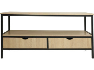 Meuble TV avec tiroir style industriel "Detroit" - 113 x 40 x 55 cm - Beige