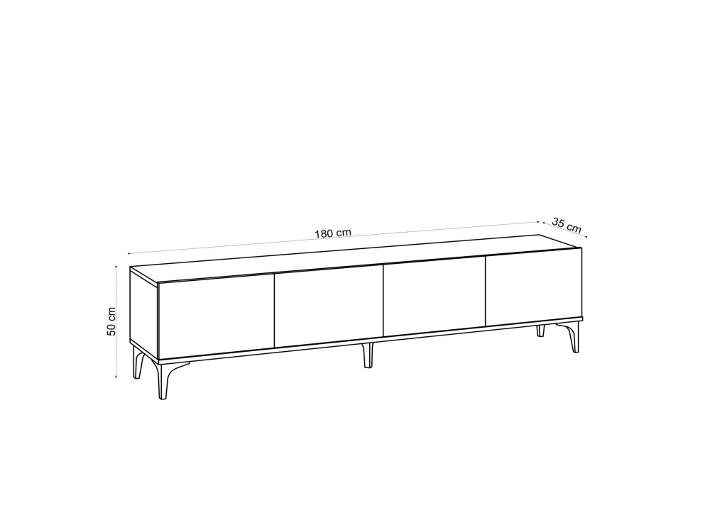 Meuble TV en bois "Nora" - 180 x 35 x 50 cm - Chêne Saphir