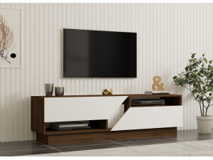 Meuble TV en bois "Koza" - 160 x 40 x 45 cm - NoyerBlanc 2