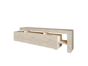 Meuble TV en bois "Beliz" - 192 x 37 x 53 cm - Travertin