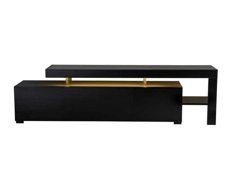 Meuble TV en bois "Beliz" 192 x 37 x 53 cm - Bois Noir