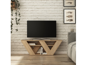 Meuble TV en bois "Pipralla" - 110 x 30 x 40 cm - Chêne 2