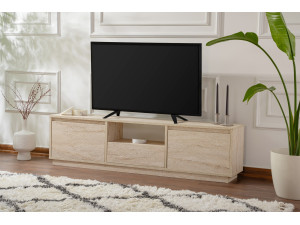 Meuble TV en bois "Vanguard" - 160 x 29 x 42 cm - Travertin 2