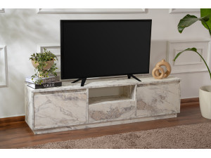 Meuble TV en bois "Vanguard" 160 x 30 x 42 cm - Marbre de Freesia 2