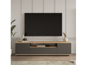 Meuble TV en bois "FR7" - 180 x 44 x 44 cm - Pin atlantiqueAnthracite 2