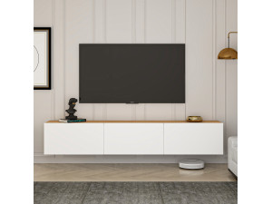Meuble TV en bois "West" - 150 x 32 x 30 cm - Pin blanc de l'Atlantique 2