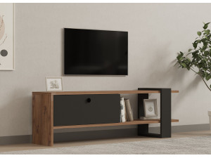 Meuble TV en bois "Ova" - 120 x 25 x 36 cm - ChêneAnthracite 2