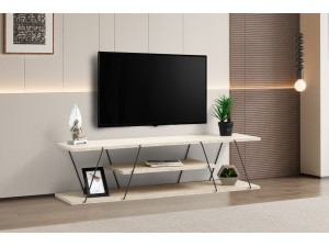 Meuble TV en bois "Canaz" - 120 x 30 x 33 cm - Beige 2