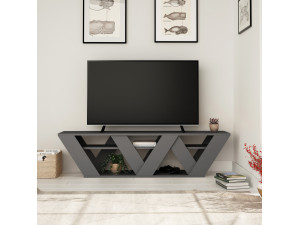 Meuble TV en bois "Ralla" - 158 x 30 x 40 cm - Anthracite 2