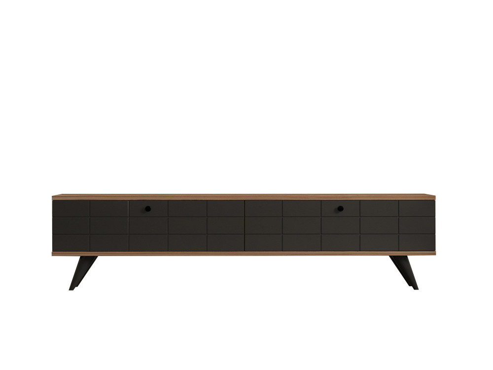 Meuble TV en bois "Alberi" - 160 x 25 x 35 cm - Gris anthracite