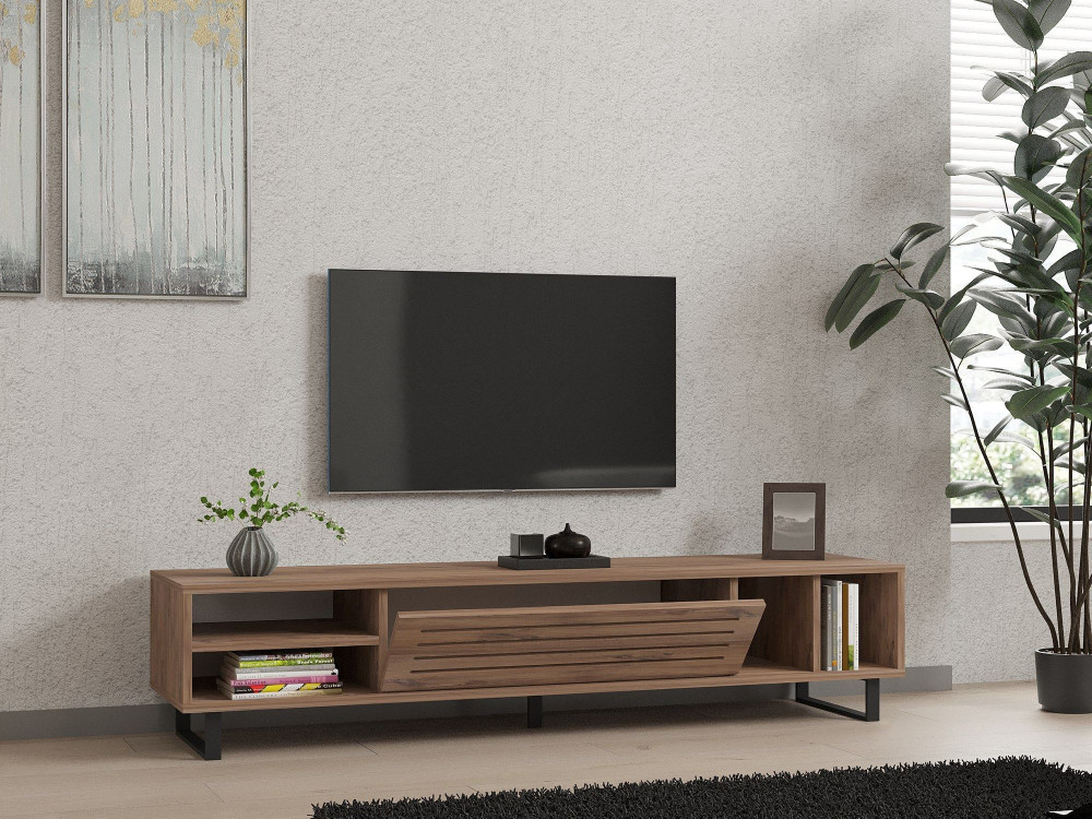 Meuble TV en bois "Safir" 160 x 40 x 35 cm - Pin atlantique