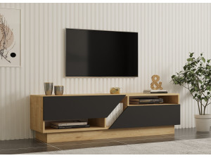 Meuble TV en bois "Yaprak" - 160 x 40 x 45 cm - Saphir, Anthracite 2