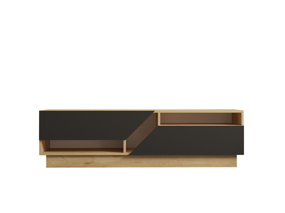 Meuble TV en bois "Yaprak" - 160 x 40 x 45 cm - Saphir, Anthracite