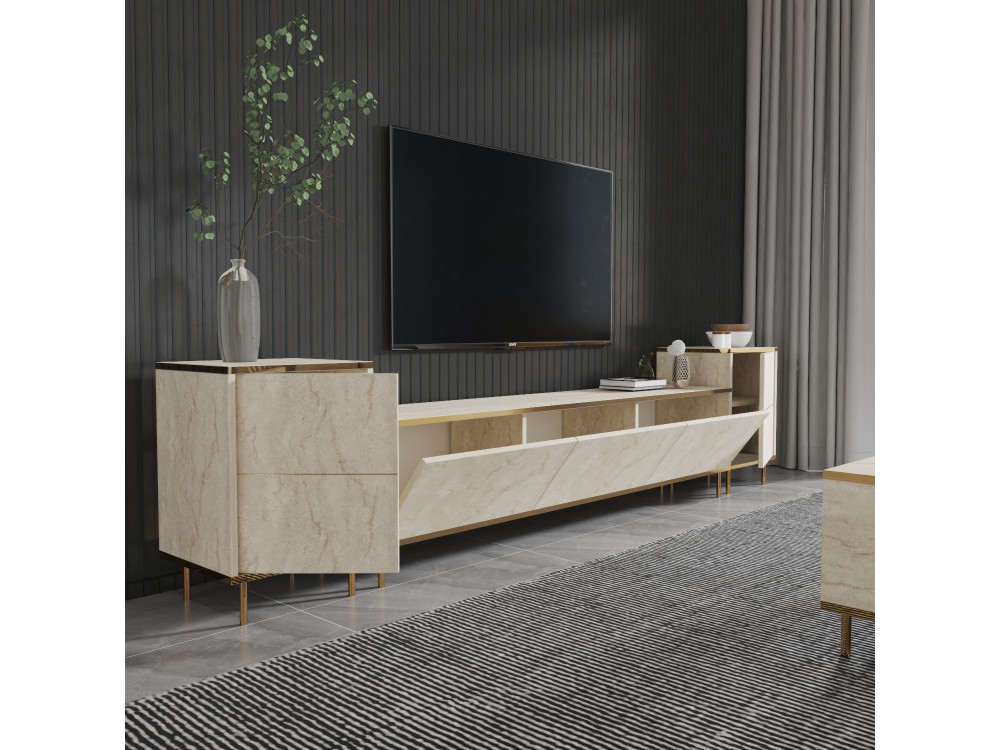 Meuble TV en bois "Imaj" - 260 x 35 x 60 cm - TravertinOr
