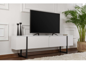 Meuble TV en bois "Serenity" 180 x 30 x 45 cm - Blanc 2